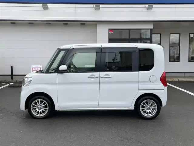 ダイハツ タント L 青森県 2018(平30)年 9.6万km ホワイト ワンオーナー/４ＷＤ/社外デッキ/　AM/FM/CD/MD/AUX/アイドリングストップ/横滑り防止装置/両側イージークローザードア/ドアバイザー/純正フロアマット/シートヒーター（運転席側）/社外ＬＥＤヘッドライトバルブ/社外１４インチアルミホイール装着/取扱説明書
