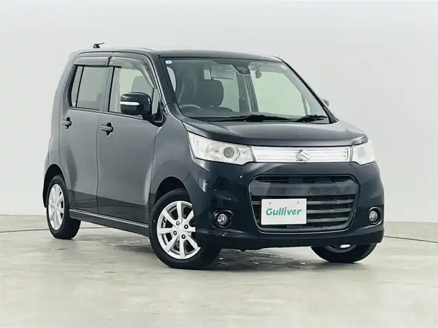 スズキ ワゴンＲ スティングレー X 福島県 2013(平25)年 3.5万km ブルーイッシュブラックパール3 安全装備/・衝突軽減ブレーキ/・車両走行安定補助システム/・誤発進抑制機能/・エマージェンシーストップシグナル/社外ＳＤナビ（AVN-133M）/・ワンセグＴＶ/・バックカメラ/・ＣＤ　/・AM/FM/前方ドライブレコーダー/冬タイヤ社外ホイール積込（同サイズ）/純正ホイール/フロアマット/サイドバイザー/ベンチシート/オートライト/フォグランプ/アイドリングストップ/スマートキー/プッシュスタート