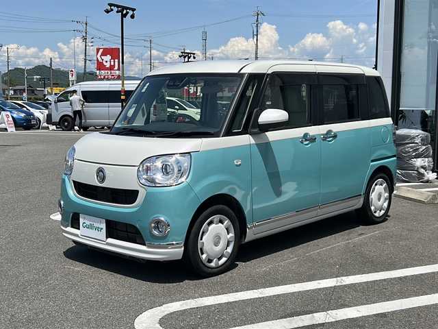 ダイハツ ムーヴ キャンバス G メイクアップ VS SAⅢ 岐阜県 2020(令2)年 1.9万km パールホワイトⅢ/ファインミントメタリック 2トーン 純正SDナビ /全方位カメラ /フルセグテレビ　/両側パワースライドドア/衝突被害軽減システム　/ドライブレコーダー前後/スマートキー/コーナーセンサー後ろ/プッシュスタート　/パワーステアリング/パワーウィンドウ/アイドリングストップ/エアコンAAC/CDチェンジャー/ベンチシート/フルフラットシート/純正フロアマット/シートヒーター運転席/ABS/横滑り防止装置/オートマチックハイビーム/オートライト　/LEDヘッドライト　/エアバッグ運転席・助手席