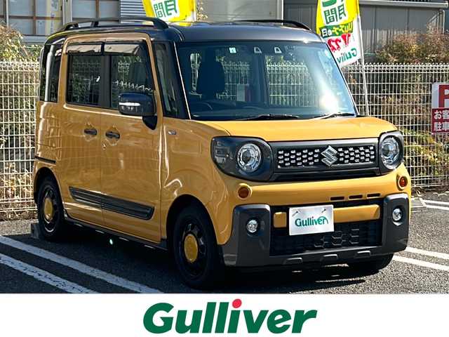 スズキ スペーシア ギア HYBRID XZターボ 兵庫県 2021(令3)年 4.7万km アクティブイエロー/ガンメタリック2トーン ワンオーナー/ターボ車/ガンメタリック2トーンルーフ/メモリーナビ/CD/DVD/フルセグTV/Bluetooth/バックカメラ/セーフティサポート/デュアルカメラブレーキサポート/アダプティブクルーズ/両側パワースライドドア/LEDヘッドランプ/LEDフロントフォグランプ/ドライブレコーダー/ETC/ルーフレール/前シートヒーター/純正フロアマット/ドアバイザー/保証書/取説/スペアキー