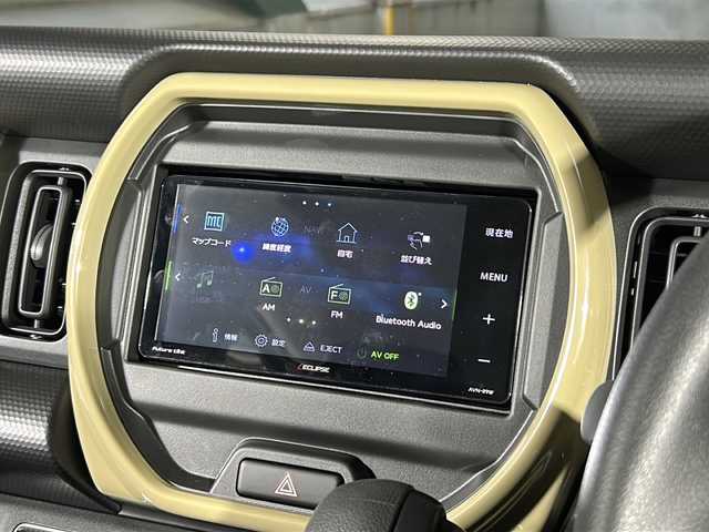 スズキ ハスラー HYBRID X 広島県 2025(令7)年 0.1千km ソフトベージュメタリック 届出済未使用車/登録時18km/デュアルカメラブレーキサポート/レーダークルーズコントロール/車線逸脱警報/オートハイビーム/コーナーセンサー/社外ナビ（AVN-R9W）/・フルセグ/CD/DVD/SD/REC/BT/テレビ設定必要/アイドリングストップ/LEDヘッドライト/オートライト/ヘッドライトレベライザー/シートヒーター/スマートキー/プッシュスタート/スペアキー/W+サイド+カーテンエアバック