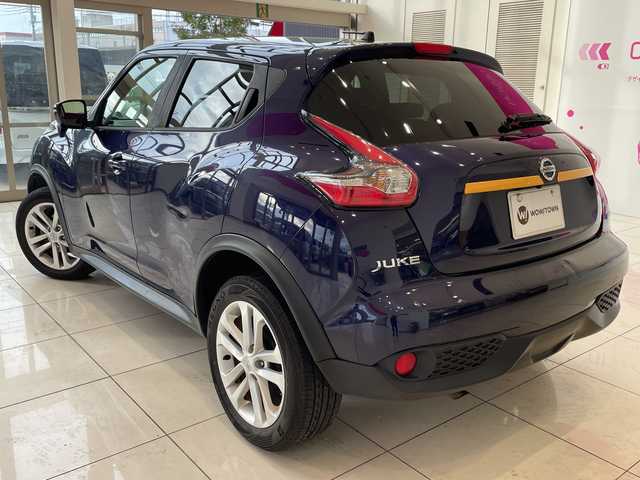 日産 ジューク 15RX Vセレクション 埼玉県 2016(平28)年 10万km アズライトブルー エマージェンシーブレーキ/純正ナビ/　　CD/BT/フルセグ/バックカメラ/純正17インチアルミホイール/ETC/スマートキー