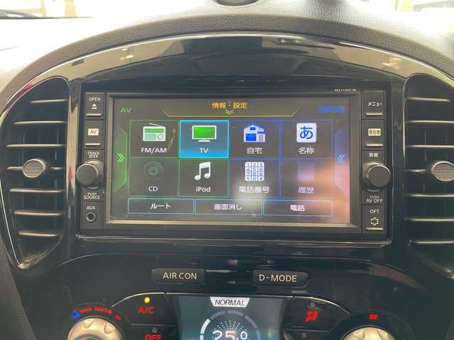 日産 ジューク 15RX Vセレクション 埼玉県 2016(平28)年 10万km アズライトブルー エマージェンシーブレーキ/純正ナビ/　　CD/BT/フルセグ/バックカメラ/純正17インチアルミホイール/ETC/スマートキー