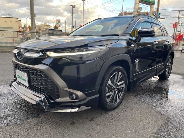 トヨタ カローラ クロス ハイブリッド Z 神奈川県 2022(令4)年 3.6万km アティチュードブラックマイカ ワンオーナー/プッシュスタート/ビルトインETC2.0/クルーズコントロール/プリクラッシュ/アラウンドビュー/車線逸脱防止装置/横滑り防止装置/前後ドライブレコーダー/コーナーセンサー/パワーシート/シートヒーター/パワーバックドア/電動格納ミラー/LEDライト、フォグライト/オートライト/オートハイビーム/USB端子