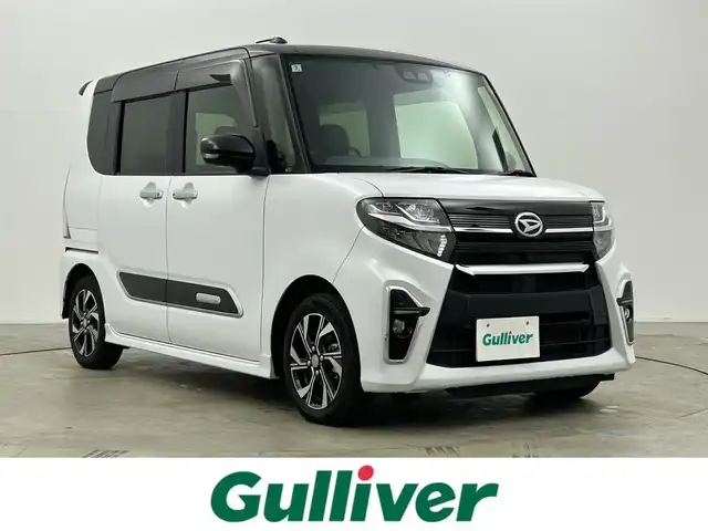ダイハツ タント カスタム X セレクション 岡山県 2020(令2)年 7.1万km ブラックマイカメタリック/シャイニングホワイトパール 純正9インチナビ/・FM/AM/Bluetooth/フルセグ/CD/DVD/全方位カメラ/柿本マフラー/両側パワースライドドア/スマートアシスト/・衝突軽減ブレーキ/・レーンキープアシスト/・オートハイビーム/・コーナーセンサー/LEDヘッドライト/・フォグライト/ビルトインETC/ドライブレコーダー/純正14インチアルミ/純正フロアマット