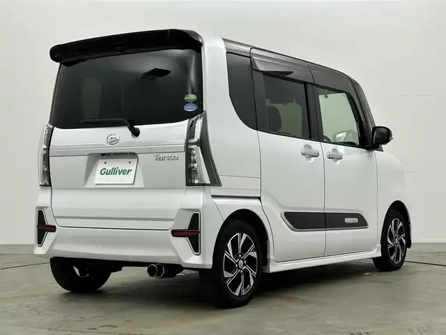 ダイハツ タント カスタム X セレクション 岡山県 2020(令2)年 7.1万km ブラックマイカメタリック/シャイニングホワイトパール 純正9インチナビ/・FM/AM/Bluetooth/フルセグ/CD/DVD/全方位カメラ/柿本マフラー/両側パワースライドドア/スマートアシスト/・衝突軽減ブレーキ/・レーンキープアシスト/・オートハイビーム/・コーナーセンサー/LEDヘッドライト/・フォグライト/ビルトインETC/ドライブレコーダー/純正14インチアルミ/純正フロアマット