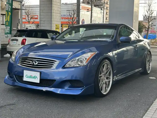 日産 スカイライン 370GT Type S 愛知県 2008(平20)年 6万km ファウンテンブルー 社外エアロ〈フロント／サイド／リア／リアアンダー〉/社外車高調/社外20インチAW〈work GNOSIS CV202〉/社外マフラー/純正メーカ―オプションHDDナビ/バックカメラ/ハーフレザーシート/前席パワーシート/HIDヘッドライト〈オート機能付〉/アクティブAFS/レザーステアリング/パドルシフト/純正アルミペダル