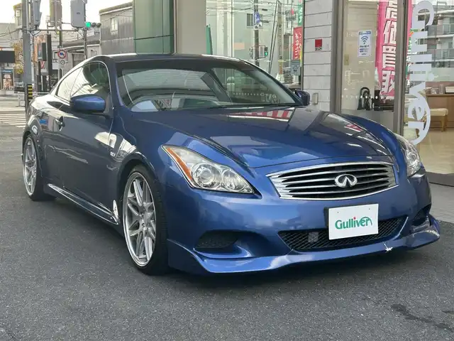 日産 スカイライン 370GT Type S 愛知県 2008(平20)年 6万km ファウンテンブルー 社外エアロ〈フロント／サイド／リア／リアアンダー〉/社外車高調/社外20インチAW〈work GNOSIS CV202〉/社外マフラー/純正メーカ―オプションHDDナビ/バックカメラ/ハーフレザーシート/前席パワーシート/HIDヘッドライト〈オート機能付〉/アクティブAFS/レザーステアリング/パドルシフト/純正アルミペダル