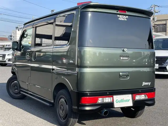 スズキ エブリィ ワゴン PZターボ 広島県 2020(令2)年 3.3万km クールカーキPM ワンオーナー/禁煙車/ジムニーフェイスキット/フロントバンパーガード/社外バンパー/リフトアップ/サイドカバー/社外マフラー/社外ナビ/　【CD/DVD/Bluetooth/フルセグTV】/衝突被害軽減システム/横滑防止装置/盗難防止装置/片側パワースライドドア/D席シートヒーター/レザー調シートカバー/ETC/デジタルインナーミラー/ロットホルダー/純正シリコンカバー/社外ラゲッジトレイ/純正ドアハンドルエスカレッション/フェンダーミラー/オートライト/LEDヘッドライト/社外フォグランプ/プッシュスタート/スマートキー/スペアキー×1/アイドリングストップ/社外アルミホイール 14インチ/ドアバイザー/純正フロアマット/新車時整備手帳（保証書）/取扱説明書