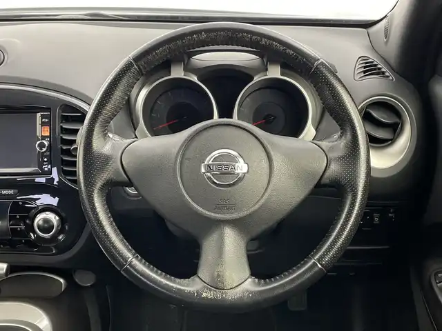 日産 ジューク 15RX タイプV 新潟県 2012(平24)年 7.2万km サファイアブラック 純正ナビ/Bluetooth/DVD/CD/バックカメラ/ビルトインETC/スペアキー1本/スマートキー/プッシュスタート/純正17インチアルミホイール/フロントフォグランプ/電動格納ミラー/革巻きステアリング/ISOFIX/取扱説明書