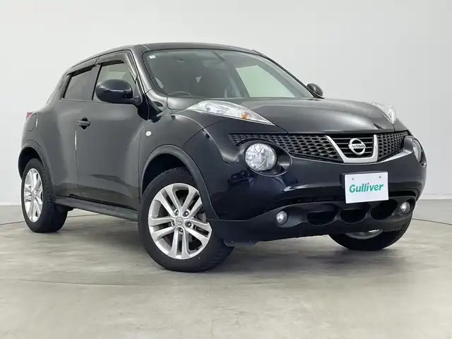 日産 ジューク 15RX タイプV 新潟県 2012(平24)年 7.2万km サファイアブラック 純正ナビ/Bluetooth/DVD/CD/バックカメラ/ビルトインETC/スペアキー1本/スマートキー/プッシュスタート/純正17インチアルミホイール/フロントフォグランプ/電動格納ミラー/革巻きステアリング/ISOFIX/取扱説明書