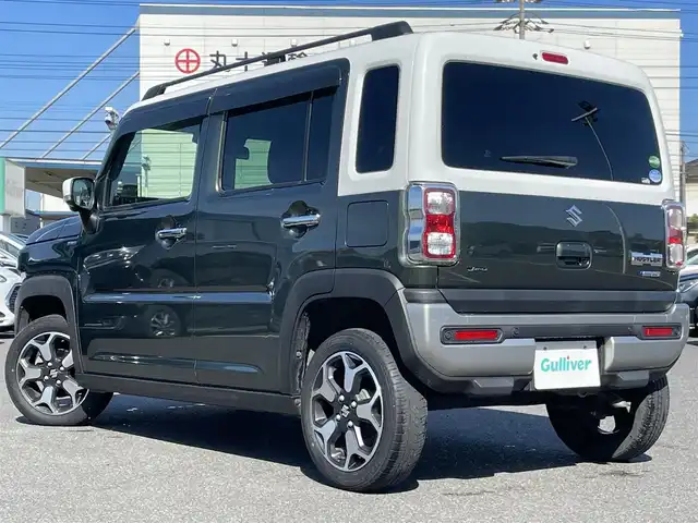 スズキ ハスラー Jスタイル ターボ 岡山県 2021(令3)年 3.2万km クールカーキパールメタリック/ホワイト2トーンルーフ 登録時走行距離31623km/社外ナビ（AM/FM/CD/DVD/BT）/全方位モニター/フルセグテレビ/デュアルカメラブレーキ/レーダークルーズコントロール/インタークーラーターボ/前席シートヒーター/衝突軽減ブレーキ/コーナーセンサー/アイドリングストップ/横滑り防止装置/レーンキープアシスト/オートエアコン/LEDヘッドライト/LEDフォグランプ/純正15インチAW