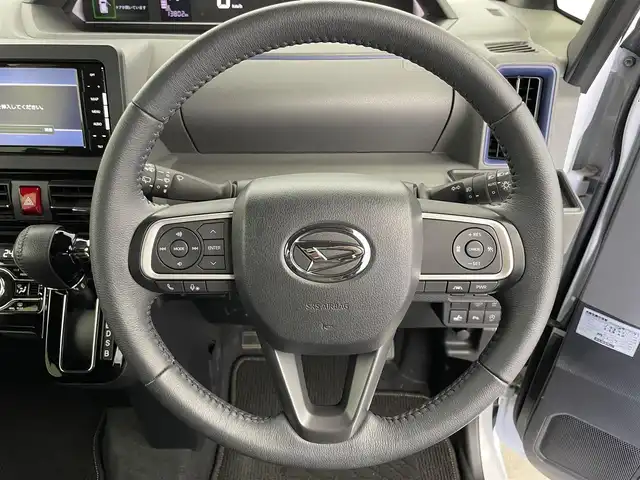 ダイハツ タント カスタム RS セレクション 富山県 2020(令2)年 1.4万km ブラックマイカメタリック/シャイニングホワイトパール 社外ナビ（AM/FM/DVD/BT/フルセグ）/バックカメラ/前後ドライブレコーダー/ETC/両側パワースライドドア/ハーフレザーシート/D/N席シートヒーター/衝突被害軽減システム/レーダークルーズコントロール/レーンキープアシスト/コーナーセンサー/横滑り防止装置/アイドリングストップ/純正アルミホイール/純正フロアマット/オートLEDライト/フォグライト/革巻きステアリング/ステアリングスイッチ/スマートキー/スペアキー