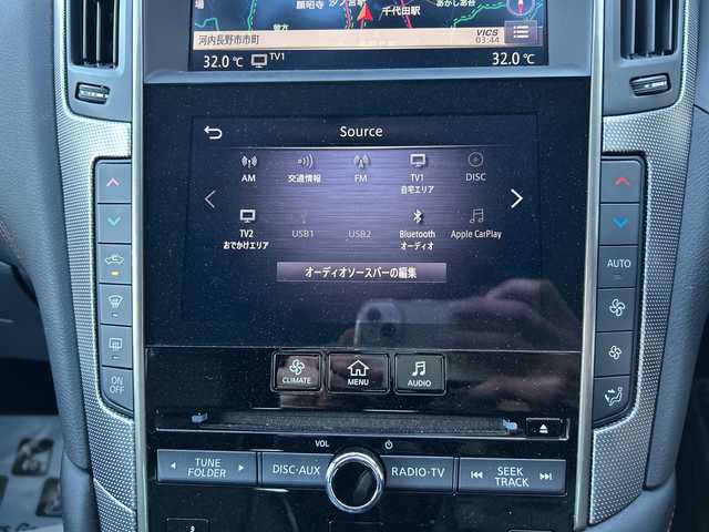 日産 スカイライン 400R 大阪府 2020(令2)年 5万km ブリリアントホワイトパール エマージェンシーブレーキ/純正ナビ　/全方位カメラ　/フルセグＴＶ　ＣＤ　ＤＶＤ　ＢＴ　/黒レザーシート　/パワーシート　/シートメモリ　/シートヒーター　/パドルシフト　/レーダークルコン　/ＥＴＣ２．０　/ＬＥＤヘッドライト　/ドライブレコーダー　/プッシュスタート　/スマートキー　/取扱説明書　保証書　/純正アルミホイール　/純正フロアマット