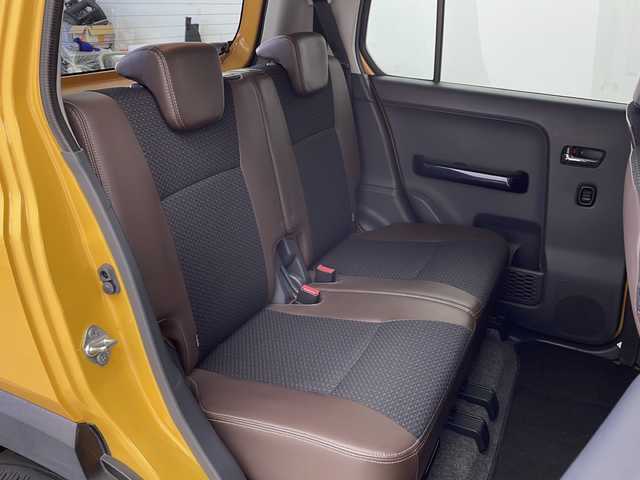 スズキ ハスラー Jスタイル Ⅲ 栃木県 2018(平30)年 5万km アクティブイエロー/スチールシルバー2トーン 社外ナビ/（）/バックカメラ/衝突軽減システム/車線逸脱抑制機能/横滑り防止/アイドリングストップ/ビルトインETC/前席シートヒーター/ハーフレザー/純正アルミホイール/社外フロアマット/電動格納ミラー/ステアリングスイッチ/ISOFIX/プッシュスタート/スマートキー