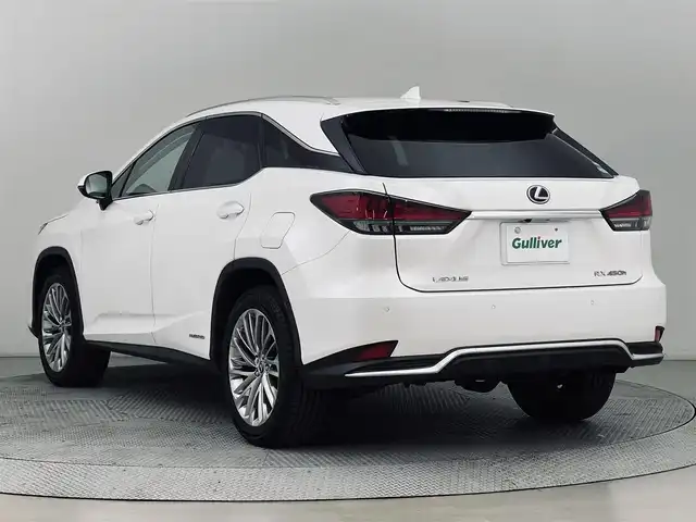 レクサス ＲＸ 450h バージョンL 道央・札幌 2021(令3)年 4.5万km ソニッククォーツ ・４ＷＤ/・純正メモリナビ/　ＢＴ／ＣＤ／ＤＶＤ／ＵＳＢ／ＳＤ／ＡＵＸ／Ｍｉｒａｃａｓｔ／フルセグ/・全方位カメラ/・純正ビルトインＥＴＣ2.0/・社外前後ドライブレコーダー/・レーダーレーダークルーズコントロール/・プリクラッシュセーフティ/・レーントレーシングアシスト/・ブラインドスポットモニター/・パーキングサポートアシスト/・パーキングサポートブレーキ/・ロードサインアシスト/・横滑り防止/・アイドリングストップ/・電動リアゲート/・全席シートヒーター/・前席エアシート/・前席メモリー付きパワーシート/・サンルーフ/・パノラマルーフ/・100Ｖ充電/・ヘッドアップディスプレイ/・ステアリングヒーター/・純正フロアマット/・純正サマー20インチＡＷ/・三眼フルＬＥＤヘッドライト/・オートライト/・オートマチックハイビーム/・プッシュスタート/・スマートキー/・スペアキー/・カードキー/・純正エンジンスターター/・取扱説明書