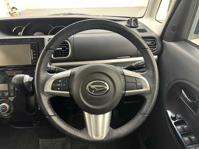 ダイハツ タント カスタム RS トップED SA Ⅲ 兵庫県 2016(平28)年 6.4万km ブラックマイカメタリック 社外SDナビ/フルセグ CD DVD BT MSV/バックカメラ/両側パワースライドドア/ハーフレザーシート/シートヒーター/衝突軽減ブレーキ/レーンキープアシスト/コーナーセンサー/ドライブレコーダー/ETC/LEDヘッドライト/オートライト/オートハイビーム/スマートキー/スペアキー