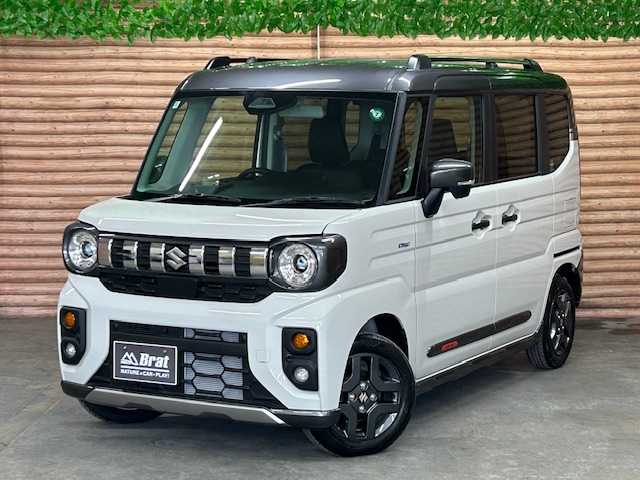 スズキ スペーシア ギア HYBRID XZ 道央・札幌 2024(令6)年 0.1万km未満 ベージュ 【2504034616】/4WD/衝突軽減ブレーキ/ナビ/フルセグＴＶ/Ｂｌｕｅｔｏｏｔｈ/全方位カメラ/両側電動スライドドア/純正14インチアルミホイール/コーナーセンサー/前席シートヒーター/ハンドルヒーター/レーダークルーズ/ＬＥＤヘッドライト/ＬＥＤフォグライト/ルーフレール