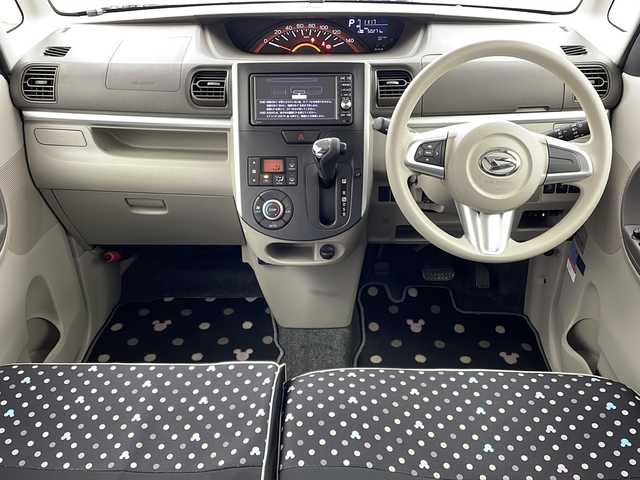 ダイハツ タント X ターボ SA 大阪府 2014(平26)年 5.1万km コットンアイボリー 純正SDナビ/【BT/フルセグ/AUX/DVD」/ETC/バックカメラ/両側パワースライドドア/アイドリングストップ/衝突被害軽減システム/横滑り防止装置/スタッドレスタイヤ積み込み/純正ミッキーマウスシートカバー/純正ミッキーマウスフロアマット/オートライト/サンシェード