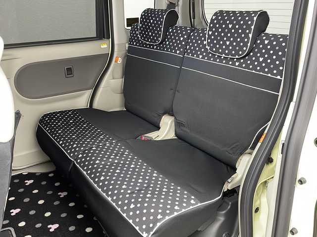 ダイハツ タント X ターボ SA 大阪府 2014(平26)年 5.1万km コットンアイボリー 純正SDナビ/【BT/フルセグ/AUX/DVD」/ETC/バックカメラ/両側パワースライドドア/アイドリングストップ/衝突被害軽減システム/横滑り防止装置/スタッドレスタイヤ積み込み/純正ミッキーマウスシートカバー/純正ミッキーマウスフロアマット/オートライト/サンシェード