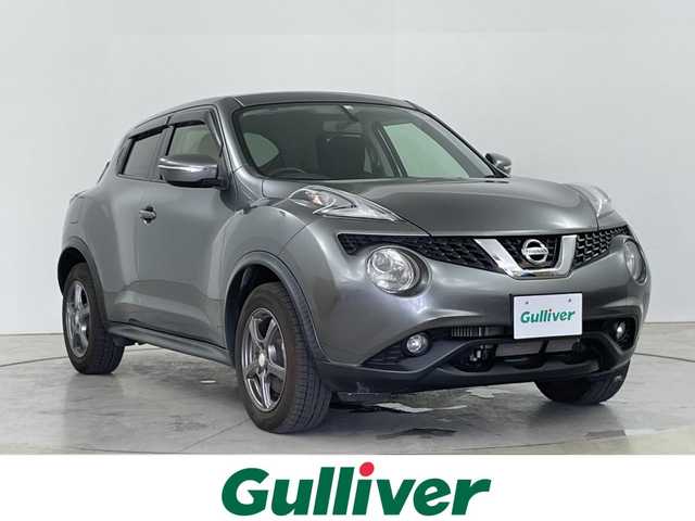 日産 ジューク 16GT FOUR 道央・札幌 2014(平26)年 5.7万km ダークメタルグレー ・切り替え４WD/・ターボ/・純正ナビ/・AM/FM/SD/CD/・フルセグTV/・バックカメラ/・MTモード付AT/・HIDオートライト/・スマートキー/・プッシュスタート/・ライトレベライザー/・横滑り防止装置/・盗難防止装置/・社外アルミホイール/・電動格納ミラー