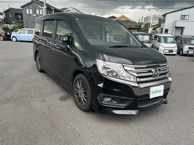 ホンダ ステップワゴン スパーダ Z クールスピリット 茨城県 2013(平25)年 14.2万km プレミアムスパークルブラックパール スマートキー/アイドリングストップ/クルーズコントロール/バックカメラ/純正9インチナビ/両側パワースライド/前方ドラレコ/後席用モニター