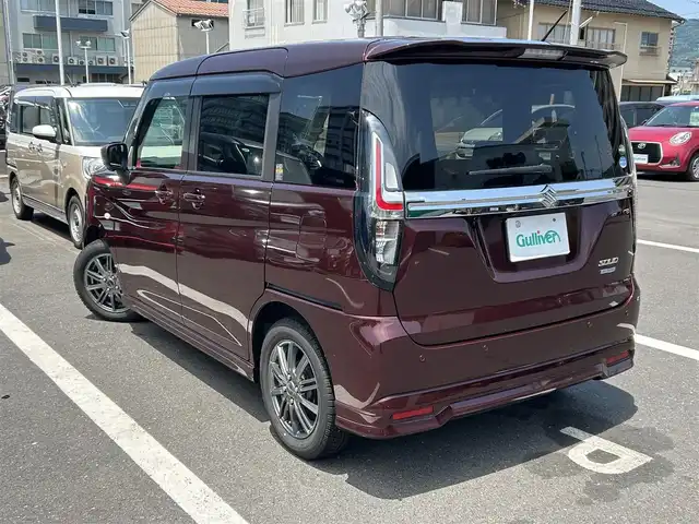 スズキ ソリオ HV MX 島根県 2021(令3)年 3.8万km メロウディープレッドパール 純正ＳＤナビ　/フルセグTV　/ＤＶＤ再生　/Ｂｌｕｅｔｏｏｔｈ接続　/バック／サイド／全方位カメラ　/前方ドライブレコーダー　/ＥＴＣ　/アダプティブクルーズコントロール　/片側パワースライドドア　/前後コーナーセンサー/アイドリングストップ/衝突軽減ブレーキ/横滑り防止装置/レーンキープアシスト　/スマートキー　/プッシュスタート　/純正１５インチアルミホイール　/純正フロアマット