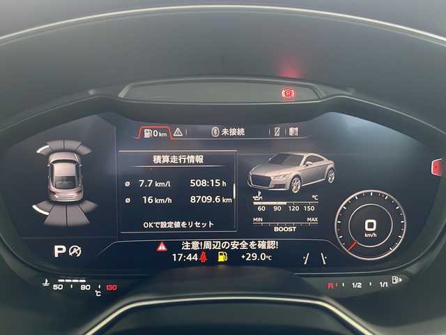 アウディ ＴＴクーペ 2．0 TFSI クワトロ 愛媛県 2017(平29)年 3.4万km 黒 アウディバーチャルコックピット/純正メモリナビ /・フルセグTV/・Bluetooth接続/・CD/DVD/・AM/FM/ビルトインETC/バックカメラ/レザーシート /前席パワーシート/前後ドライブレコーダー/電動ウィング/コーナーセンサー/パーキングアシスト/ブラインドスポットモニター/パドルシフト/クルーズコントロール/社外レーダー/LEDヘッドライト/スペアキー