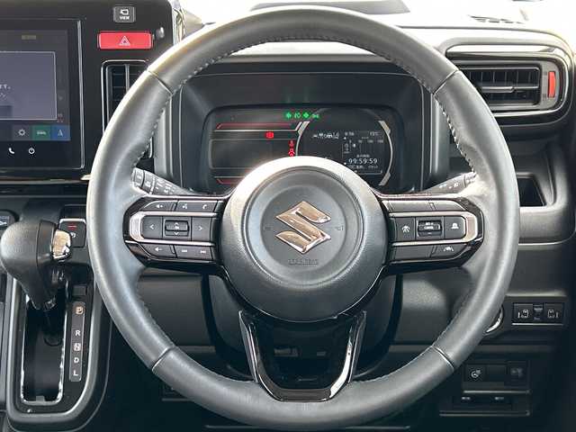 スズキ スペーシア ギア HYBRID XZ 佐賀県 2024(令6)年 0.7万km オフブルーメタリック/ガンメタリック2トーンルーフ 純正9インチナビ(フルセグ/Bluetooth/CarPlay)/全方位カメラ/両側パワースライドドア/D/N席シートヒーター/ステアリングヒーター/ヘッドアップディスプレイ/ETC/コーナーセンサー/アダクティブクルーズコントロール/デュアルセンサーブレーキサポート/レーンキープアシスト/純正14インチアルミホイール/LEDヘッドライト/オートライト/純正フロアマット/プッシュスタート/スマートキー