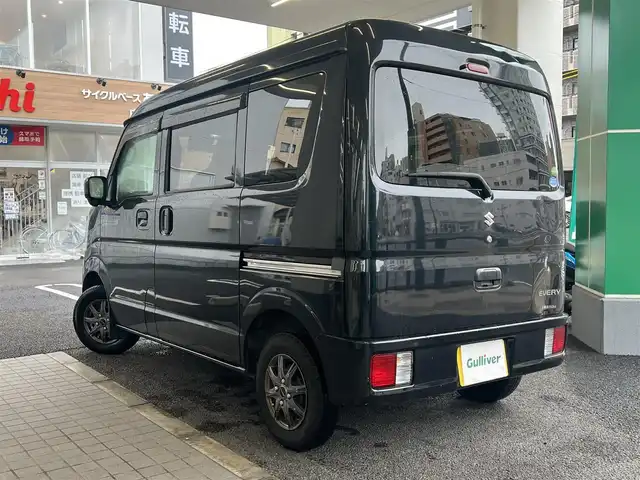 スズキ エブリイ PC リミテッド 広島県 2018(平30)年 8.4万km ブルーイッシュブラックパール3 ○走行距離：86298km（入庫時）/ETC/ドライブレコーダー/レーダーブレーキサポート/横滑り防止機能/保証書＆取扱説明書あり/リモコンキー（スペアキーあり）/CD/2スピーカー/○タイヤサイズ：145/6PR/・社外12インチアルミホイール