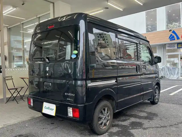 スズキ エブリイ PC リミテッド 広島県 2018(平30)年 8.4万km ブルーイッシュブラックパール3 ○走行距離：86298km（入庫時）/ETC/ドライブレコーダー/レーダーブレーキサポート/横滑り防止機能/保証書＆取扱説明書あり/リモコンキー（スペアキーあり）/CD/2スピーカー/○タイヤサイズ：145/6PR/・社外12インチアルミホイール