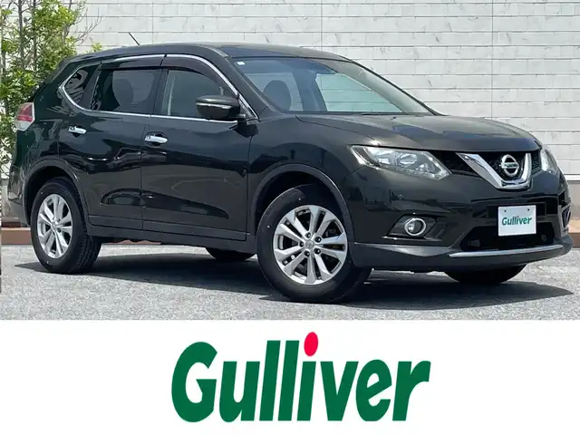 日産 エクストレイル 20X エマージェンシーブレーキ 滋賀県 2015(平27)年 3.6万km チタニウムカーキ ４WD/純正メーカーナビ/ (AM/FM/CD/DVD/AUX/Bluetooth/フルセグTV)/インテリジェントアラウンドビューモニター/ビルトインETC/ドライブレコーダー/コーナーセンサー/黒革シート/前席シートヒーター/前席エアーシート/クルーズコントロール/エマージェンシーブレーキ/横滑り防止機能/革巻きステアリング/ステアリングスイッチ/オートライト/アイドリングストップ/純正17インチアルミホイール/スマートキー/オートライト/純正HIDヘッドライト/純正フロアマット/純正ドアバイザー/電格ウインカーミラー/取扱説明書/保証書