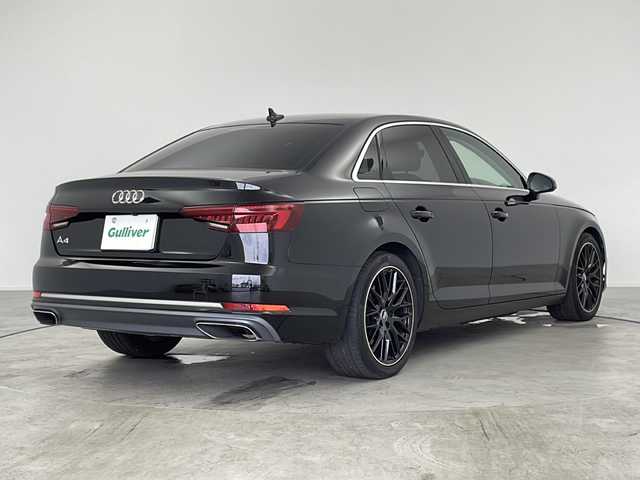 アウディ Ａ４ 35TFSIスポーツ ブラックエレガンス 愛知県 2019(令1)年 1.3万km ミトスブラックメタリック 125台限定車”black elegance”/禁煙車/純正MMIナビ/フルセグTV/サラウンドビューカメラ/バックカメラ/ビルトインETC2.0/純正ドライブレコーダー/マルチカラーアンビエントライト[特別装備]/純正フロアマット[特別装備]/純正18インチアルミホイール(10Yスポークデザイングロスブラックポリッシュド)[特別装備]/ラグジュアリーパッケージ/アシスタンスベーシックパッケージ/アシスタンスパッケージ/アウディプレセンスシティ/アウディプレセンスリヤ/アダプティブクルーズコントロール/アクティブレーンアシスト/アウディサイドアシスト/アウディパークアシスト/LEDヘッドライト/ハイビームアシスト/LEDリヤコンビライト/3ゾーンオートエアコン/パーシャルレザーシート/前席パワーシート/運転席ポジションメモリー/内装アルミニウムエリプス加飾/バーチャルコックピット/タイヤ空気圧警告/革巻きステアリング/ステアリングスイッチ/パドルシフト/プッシュスタート/電動格納ミラーウィンカー/電子パーキングブレーキ/ブレーキホールド/新車保証書・取扱説明書/記録簿R3~R6