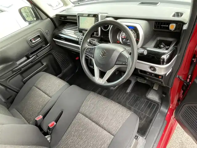 スズキ スペーシア カスタム HYBRID GS 愛媛県 2017(平29)年 5.4万km フェニックスレッドパール プッシュスタート/社外ナビ（CD/DVD/TV/BT/SD）/全方位カメラ/ETC/ドライブレコーダー/片側パワースライドドア/レーンキープアシスト/ヘッドアップディスプレイ/シートヒーター/オートライト/純正アルミホイール