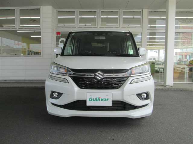 スズキ ソリオ バンディット HV MV 千葉県 2018(平30)年 4.5万km ピュアホワイトP 純正8型SDナビ、フルセグTV/全周囲カメラ/純正オーディオ【DVD/CD/BT/SD】/デュアルカメラブレーキサポート/両側パワースライドドア/LEDヘッドライト&LEDフォグランプ/レーダークルーズコントロール/車線逸脱防止警報装置/パドルシフト付き革巻きステアリング/ナビ連動ステアリングスイッチ/運転席シートヒーター/リアコーナーセンサー/革調シートカバー/前方ドライブレコーダー/ビルトインETC