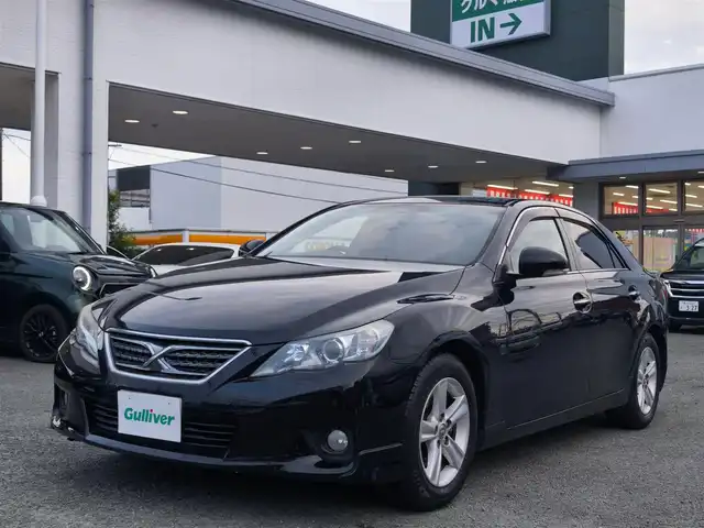 トヨタ マークＸ 250G Sパッケージ リラックス 熊本県 2010(平22)年 8.8万km ブラック 社外7インチナビ（AVN-V02）/【フルセグTV/Bluetooth/CD/DVD】/バックカメラ/パドルシフト/オートLEDライト/ウィンカーミラー/プッシュスタート/スマートキー/ビルトインETC/革巻きステアリング/電格ミラー/純正16インチAW/純正ドアバイザー/ABS/盗難防止装置