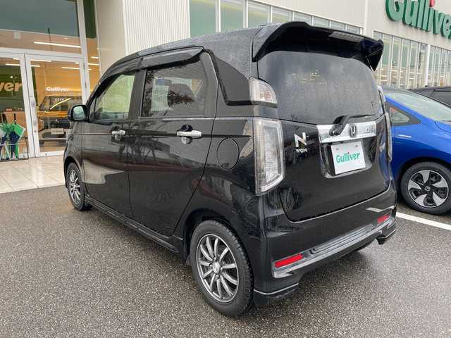 ホンダ Ｎ ＷＧＮ カスタム G 石川県 2015(平27)年 7.7万km 黒 純正メモリーナビ　ワンセグＴＶ　バックカメラ　ＨＩＤヘッドライト　ＥＴＣ　スマートキー　プッシュスタート　電動ミラー　ベンチシート