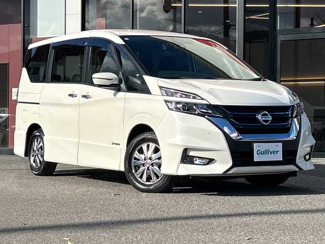 日産 セレナ e－パワー ハイウェイスター V 大阪府 2019(平31)年 2.2万km ブリリアントホワイトパール アラウンドビューモニター　純正９型ナビ　フルセグＴＶ　ＣＤ　ＤＶＤ　Ｂｌｕｅｔｏｏｔｈ　プロパイロット　スマートルームミラー　電動パーキング　両側パワースライドドア　ＥＴＣ　前後ドラレコ　床下ラゲッジ　サイドシェード　ミートバックテーブル　LEDヘッドライト　純正ホイール　純正フロアマット　純正オーディオ　スマートキー