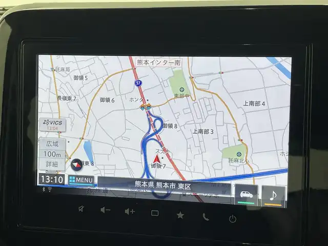スズキ スペーシア カスタム HYBRID XS ターボ 熊本県 2024(令6)年 1.2万km ピュアホワイトP 禁煙車　/純正ナビ（ＡｐｐｌＣａｒＰｌａｙ・ＡｎｄｒｏｉｄＡｕｔｏ・ＢＴ・フルセグ）/全周囲カメラ　/両側パワースライドドア　/前後クリアランスソナー　/前席シートヒーター　/ステアリングヒーター/スズキセーフティサポート/・デュアルセンサーブレーキサポート/・誤発進制御機能/・後方誤発進抑制/・車線逸脱警報/・車線逸脱抑制機能/・ふらつき警報機能/・発進お知らせ機能/・標識認識機能/・アダブティブクルーズコントロール/横滑り防止/アイドリングストップ/ヘッドアップディスプレイ/純正フロアマット/純正１５インチAW/オートライト/LEDヘッドライト/フォグライト/スマートキー/プッシュスタート/スペアキー1本/保証書/取扱説明書