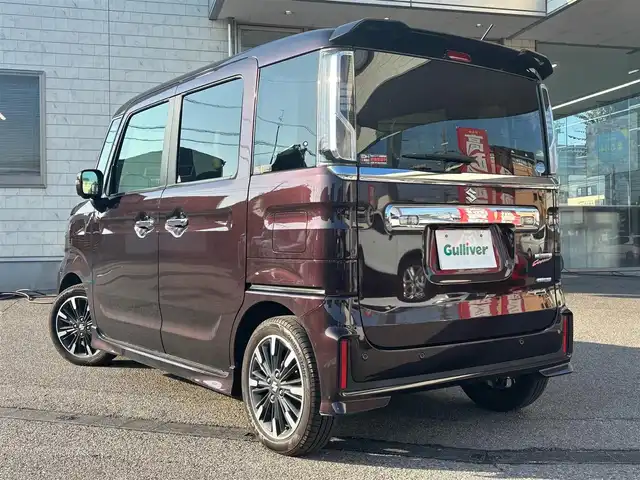 スズキ スペーシア カスタム HYBRID XS ターボ 愛知県 2018(平30)年 6.5万km ムーンライトバイオレットPM ワンオーナー　ナビ　フルセグＴＶ　ＤＶＤ再生　Ｂｌｕｅｔｏｏｔｈ接続　全方位カメラ　ビルトインＥＴＣ　ＨＵＤ　衝突軽減　クルコン　パドルシフト　両側パワースライドドア　バックミラー一体ドラレコ　ＬＥＤオートライト