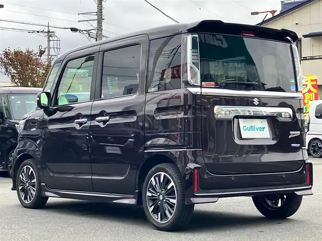 スズキ スペーシア カスタム HYBRID XS ターボ 静岡県 2018(平30)年 6.6万km ムーンライトバイオレットPM 純正ナビ(CD/DVD/BT/フルセグ)/全方位カメラ/ドライビウレコーダー前後/デジタルインナーミラー/ヘッドアップディスプレイ/ETC/エンジンスタートボタン/保証書/取扱説明書/ワンオーナー/パワーステアリング/パワーウィンドウ/パドルシフト/アイドリングストップ/ターボ/スマートキー/スペアキー１本/オートエアコン/クルーズコントロール/USB入力端子/ベンチシート/純正フロアマット/ハーフレザーシート/D席シートヒーター/両側パワースライドドア/純正アルミホイール/ABS/横滑り防止装置/コーナーセンサー/レーンキープアシスト/盗難防止装置/オートライト/オートマチックハイビーム/LEDヘッドライト/W+サイドエアバッグ/衝突軽減システム