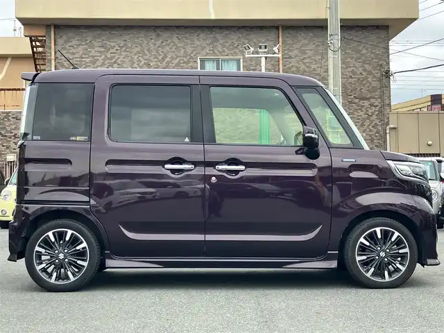 スズキ スペーシア カスタム HYBRID XS ターボ 静岡県 2018(平30)年 6.6万km ムーンライトバイオレットPM 純正ナビ(CD/DVD/BT/フルセグ)/全方位カメラ/ドライビウレコーダー前後/デジタルインナーミラー/ヘッドアップディスプレイ/ETC/エンジンスタートボタン/保証書/取扱説明書/ワンオーナー/パワーステアリング/パワーウィンドウ/パドルシフト/アイドリングストップ/ターボ/スマートキー/スペアキー１本/オートエアコン/クルーズコントロール/USB入力端子/ベンチシート/純正フロアマット/ハーフレザーシート/D席シートヒーター/両側パワースライドドア/純正アルミホイール/ABS/横滑り防止装置/コーナーセンサー/レーンキープアシスト/盗難防止装置/オートライト/オートマチックハイビーム/LEDヘッドライト/W+サイドエアバッグ/衝突軽減システム