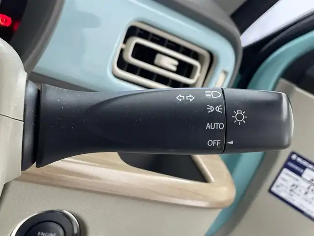 スズキ ラパン X 滋賀県 2015(平27)年 6.1万km フレンチミントパールメタリック/ホワイト2トーンルーフ 純正メーカーナビ/（CD・DVD・フルセグTV・Bluetooth・AUX）/シートヒーター/インパネデコレーションパネル（木目調）/全方位カメラ/前後ドライブレコーダー/ETC/プッシュスタート/衝突被害軽減ブレーキ/横滑り防止装置/アイドリングストップ/オートエアコン/電動格納ミラー/フットパーキングブレーキ/ステアリングスイッチ
