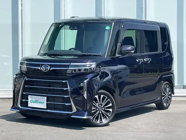 ダイハツ タント カスタム RS 神奈川県 2023(令5)年 1.2万km クールバイオレットクリスタルシャイン 純正10インチSDナビ /BT/CD/DVD/iPod/HDMI/全方位カメラ /ETC /前後ドラレコ　/両側パワースライドア　/パーキングアシスト　/ヒートシーター　/ハーフレザーシート　/前後コーナーセンサー/純正フロアマット　/純正AW　/スペアキー1本/TRC　/ABS　/横滑り防止装置/レーンキープアシスト/オートライト/LEDヘッド/衝突被害軽減システム/カーテンエアバッグ