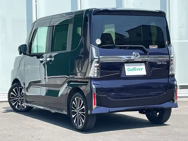 ダイハツ タント カスタム RS 神奈川県 2023(令5)年 1.2万km クールバイオレットクリスタルシャイン 純正10インチSDナビ /BT/CD/DVD/iPod/HDMI/全方位カメラ /ETC /前後ドラレコ　/両側パワースライドア　/パーキングアシスト　/ヒートシーター　/ハーフレザーシート　/前後コーナーセンサー/純正フロアマット　/純正AW　/スペアキー1本/TRC　/ABS　/横滑り防止装置/レーンキープアシスト/オートライト/LEDヘッド/衝突被害軽減システム/カーテンエアバッグ