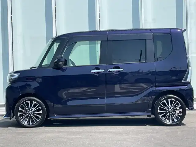 ダイハツ タント カスタム RS 神奈川県 2023(令5)年 1.2万km クールバイオレットクリスタルシャイン 純正10インチSDナビ /BT/CD/DVD/iPod/HDMI/全方位カメラ /ETC /前後ドラレコ　/両側パワースライドア　/パーキングアシスト　/ヒートシーター　/ハーフレザーシート　/前後コーナーセンサー/純正フロアマット　/純正AW　/スペアキー1本/TRC　/ABS　/横滑り防止装置/レーンキープアシスト/オートライト/LEDヘッド/衝突被害軽減システム/カーテンエアバッグ