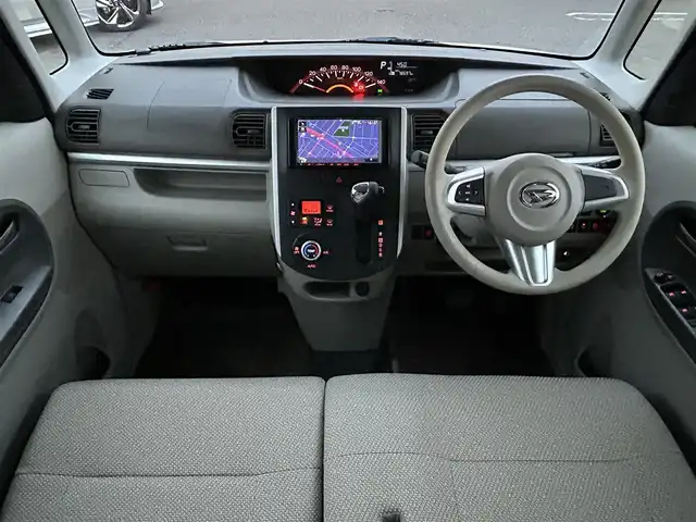 ダイハツ タント X SA 広島県 2015(平27)年 7.9万km コットンアイボリー １オーナー/MITSUBISHIナビ　　　NR-MZ40/　「フルセグ/CD/DVD/AUX/AM/FM」/バックカメラ/衝突軽減ブレーキシステム/パワースライドドア/ＥＴC/ヘッドライトレベライザー/横滑り防止装置/純正フロアマット/スペアキー/ステアリングスイッチ/プッシュスタート/スマートキー/保証書/取扱説明書