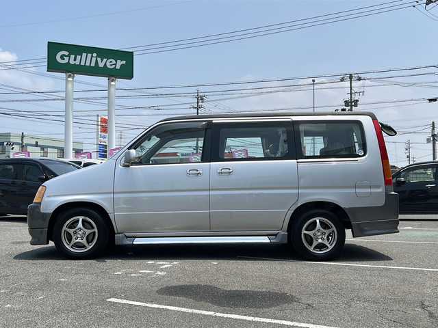 ホンダ ステップワゴン G 愛知県 1998(平10)年 14.1万km ニューボーグシルバーメタリック /禁煙ワンオーナー//純正エアロ(フロント/サイド/リア)//モデューロ15インチアルミ//Wサンルーフ//社外HDDナビ(パナソニック　CN-HW850D)//フルセグTV/HDD/CD/DVD/AM/FM//ETC//純正キーレスエントリーシステム//スペアキー//純正フロアマット//ワイドドアバイザー//電動格納ミラー//シガーライター//WAC//スライドドア//後席カーテン//3列シート//保証書//取扱説明書