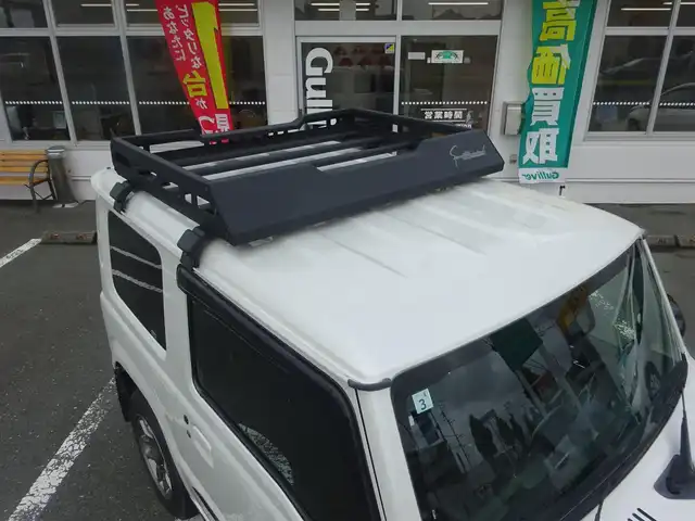スズキ ジムニー XC 静岡県 2021(令3)年 4.8万km ピュアホワイトP ワンオーナー/禁煙車/クルーズコントロール/純正ラバーマット/ルーフキャリア/前席シートヒーター/KENWOOD CDオーディオ/ステアリングリモコン/セーフティサポート/・デュアルセンサーブレーキサポート/・誤発進抑制機能/・車線逸脱警報機能/・ふらつき警報機能/・先行車発進お知らせ機能/・標識認識機能/・ハイビームアシスト/LEDヘッドライト/オートライト/プッシュスタート・スマートキー/保証書・取扱説明書