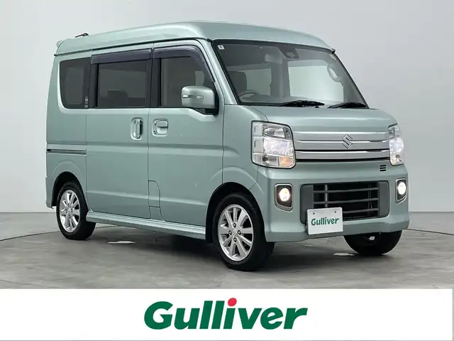 スズキ エブリィ ワゴン PZターボ スペシャル 大分県 2018(平30)年 6.8万km ガーデニングアクアM 衝突軽減ブレーキ/社外ディスプレイオーディオ　FH-6200DVD/（CD/DVD/AM/FM)/両側パワースライドドア/オートステップ(左後席のみ)/オートライト/フォグランプ/ステアリングスイッチ/電動格納ミラー/ウィンカーミラー/スマートキー・プッシュスタート/純正AW/保証書/取扱説明書